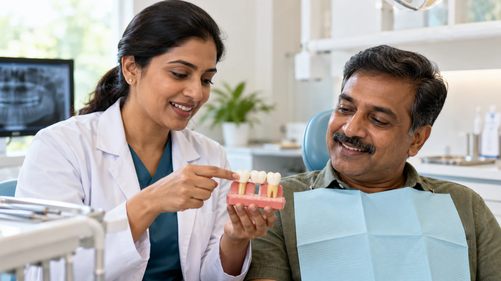 Dental bridge (fixed partial denture) procedure